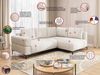 S-Style Möbel Ecksofa und Hocker Cardea mit Schlaffunktion in Bubble-Optik, aus weichem Strukturstoff, mit Wellenfederung Bild 3