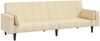 vidaXL Schlafsofa 2-Sitzer mit 2 Kissen Creme Stoff 375836 Bild 2