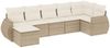 vidaXL 7-tlg. Garten-Sofagarnitur mit Kissen Beige Poly Rattan 3254015 Bild 2