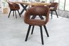 Design Stuhl DENMARK braun Mikrofaser schwarze Holzbeine Retro Bild 3