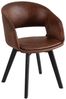 Design Stuhl DENMARK braun Mikrofaser schwarze Holzbeine Retro Bild 4