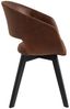 Design Stuhl DENMARK braun Mikrofaser schwarze Holzbeine Retro Bild 5