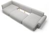 Wohnlandschaft Schlafsofa GALAN Stoff Poso Hellgrau Ottomane Rechts Bild 3