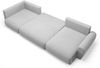 Wohnlandschaft Schlafsofa GALAN Stoff Poso Hellgrau Ottomane Rechts Bild 4