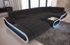 Stoff Wohnlandschaft Concept U Form - Strukturstoff - schwarzgrau-weiß - Links Bild 2