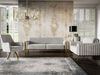 Sofa Designersofa VALERIE 3-Sitzer in Stoff Elisa Velvet Hellgrau Bild 4