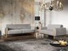 Sofa Designersofa VALERIE 3-Sitzer in Stoff Elisa Velvet Hellgrau Bild 5