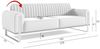 Sofa Designersofa VALERIE 3-Sitzer in Stoff Elisa Velvet Hellgrau Bild 2