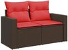 vidaXL 10-tlg. Garten-Sofagarnitur mit Kissen Braun Poly Rattan 3219504 Bild 4