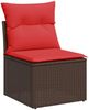 vidaXL 10-tlg. Garten-Sofagarnitur mit Kissen Braun Poly Rattan 3219504 Bild 5