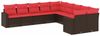 vidaXL 10-tlg. Garten-Sofagarnitur mit Kissen Braun Poly Rattan 3219504 Bild 2