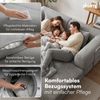 skølm 'Lofn' Modulares Sofa 2 Sitzer, 200x100 cm, Vollschaumcouch mit Metallgestell, Cord hellgrau, Schlafsofa vakuumverpackt, kein Aufbau erforderlich Bild 4