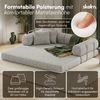 skølm 'Lofn' Modulares Sofa 2 Sitzer, 200x100 cm, Vollschaumcouch mit Metallgestell, Cord hellgrau, Schlafsofa vakuumverpackt, kein Aufbau erforderlich Bild 2