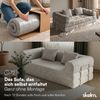 skølm 'Lofn' Modulares Sofa 2 Sitzer, 200x100 cm, Vollschaumcouch mit Metallgestell, Cord hellgrau, Schlafsofa vakuumverpackt, kein Aufbau erforderlich Bild 3
