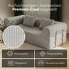 skølm 'Lofn' Modulares Sofa 2 Sitzer, 200x100 cm, Vollschaumcouch mit Metallgestell, Cord hellgrau, Schlafsofa vakuumverpackt, kein Aufbau erforderlich Bild 5