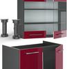 Küchenzeile Fame-Line Bordeaux Hochglanz 240 cm ohne Arbeitsplatte Vicco Bild 5