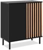 Finori Monza 01D Kommode, schwarz / Dekor Artisan Oak | Kommode für Wohnzimmer | Maß: B x H x T ca. 80 x 90 x 40 cm | Kommode mit 2 Türen Bild 3