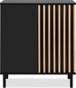 Finori Monza 01D Kommode, schwarz / Dekor Artisan Oak | Kommode für Wohnzimmer | Maß: B x H x T ca. 80 x 90 x 40 cm | Kommode mit 2 Türen Bild 1