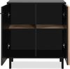 Finori Monza 01D Kommode, schwarz / Dekor Artisan Oak | Kommode für Wohnzimmer | Maß: B x H x T ca. 80 x 90 x 40 cm | Kommode mit 2 Türen Bild 4