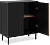 Finori Monza 01D Kommode, schwarz / Dekor Artisan Oak | Kommode für Wohnzimmer | Maß: B x H x T ca. 80 x 90 x 40 cm | Kommode mit 2 Türen Bild 5