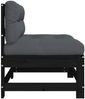 vidaXL Mittelsofas mit Kissen 2 Stk. Schwarz Massivholz Kiefer 825580 Bild 5