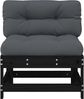 vidaXL Mittelsofas mit Kissen 2 Stk. Schwarz Massivholz Kiefer 825580 Bild 4