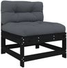 vidaXL Mittelsofas mit Kissen 2 Stk. Schwarz Massivholz Kiefer 825580 Bild 3
