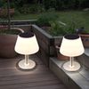 LED Solartischlampe, silber, Edelstahl, weiß, H 28 cm Bild 4