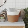 vidaXL Aufbewahrungskörbe 2 Stk. Braun und Weiß Ø24x18 cm Baumwolle 358454 Bild 3