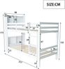 Etagenbett 90x200 cm, mit 3 Ablagen & Leiter, Massivholz, weiß Bild 4