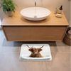 OnlyWow Badematte Schottischer Highlander - Bad - Kuh - Tiere - Schaumstoff, Höhe 10 mm, Polyester, Rechteckig, Badezimmerteppich, Badteppich, Rutschfest, Badvorleger, Waschbar Bild 2