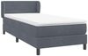 vidaXL Boxspringbett mit Matratze Dunkelgrau 80x220 cm Samt 3317632 Bild 4