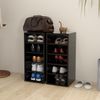 vidaXL Schuhschränke 2 Stk. Schwarz 31,5x35x70 cm Holzwerkstoff 808984 Bild 3