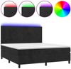 vidaXL Boxspringbett mit Matratze & LED Schwarz 160x200 cm Samt 3136013 Bild 2