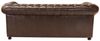 Dreisitzer-Sofa Chesterfield Manchester aus echtem Rindsleder Braun Bild 4