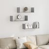 vidaXL Wandregale 3 Stk. Grau Sonoma 58x18x18 cm Holzwerkstoff 853286 Bild 3