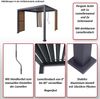 Pergola HWC-P65 mit 1x Lamellenwand und 2x Seitenwand, Lamellen-Pavillon, 10cm-Alu-Gestell 3x3m Holzoptik ~ anthrazit Bild 2
