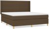 vidaXL Boxspringbett mit Matratze Stoff Dunkelbraun 160x200 cm Bild 2