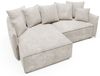 Ecksofa Schlafsofa Sofa MINEA in Stoff Poso Hellgrau Ottomane Links Bild 2