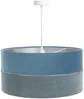 BPS Koncept 0Ex0-006-40 Hängeleuchte TWIST Velourss strukturiert und Satin auf PVC-Basis blau, silber 1xE27 60W H:102 Ø40cm dimmbar Bild 2
