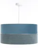 BPS Koncept 0Ex0-006-40 Hängeleuchte TWIST Velourss strukturiert und Satin auf PVC-Basis blau, silber 1xE27 60W H:102 Ø40cm dimmbar Bild 5