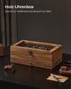 Songmics Uhrenbox mit 12 Fächern, mit Glasdeckel, Massivholz Braun, 19 x 34 x 12,5 cm Bild 3