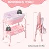 4 in 1 Klappbarer Wickeltisch mit Badewanne Tragbare Wickelkommode mit Wickelauflage Rosa Bild 3