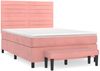 vidaXL Boxspringbett mit Matratze Rosa 140x190 cm Samt 3137904 Bild 2