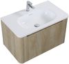Badplaats Badmöbel Set mit Waschbecken und Unterschrank Tundra 80x48 cm Eiche Hell - Waschbeckenunterschrank mit Soft-Close und Waschbecken, Vorgemontiert Bild 5