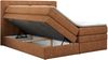 Boxspringbett mit LED Kopfteil und Topper - GOLD-5-KING - 120x200cm - Orange Stoff - H4 Bild 4