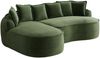 3-Sitzer Sofa 252x164x67 cm aus Chenille-Stoff rahmenlos modular, grün Bild 5