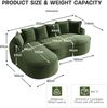 3-Sitzer Sofa 252x164x67 cm aus Chenille-Stoff rahmenlos modular, grün Bild 4