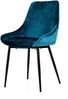 Tenzo Lex 2er-Set Designer Stühle, Metall, Petrol Blau, 85 x 47,5 x 56 cm (Hxbxt), Sitz : Stahl mit Schaum. Stoff : 100% Samt, Petrol Blau/Schwarz, Samtsitz Bild 2