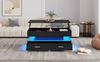 MODFU Couchtisch Wohnzimmertisch (Beistelltisch, Sofatisch, 1-St, 2 Schubladen und offenem Stauraum), hydraulisch Kaffetisch mit LED-Beleuchtung, Bluetooth-APP-Steuerung Bild 2